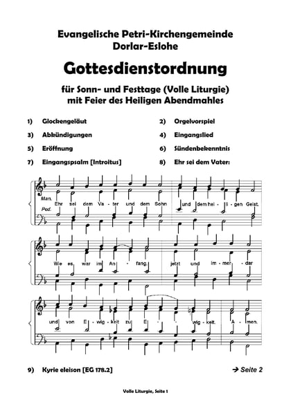 Liturgie mit Abendmahl